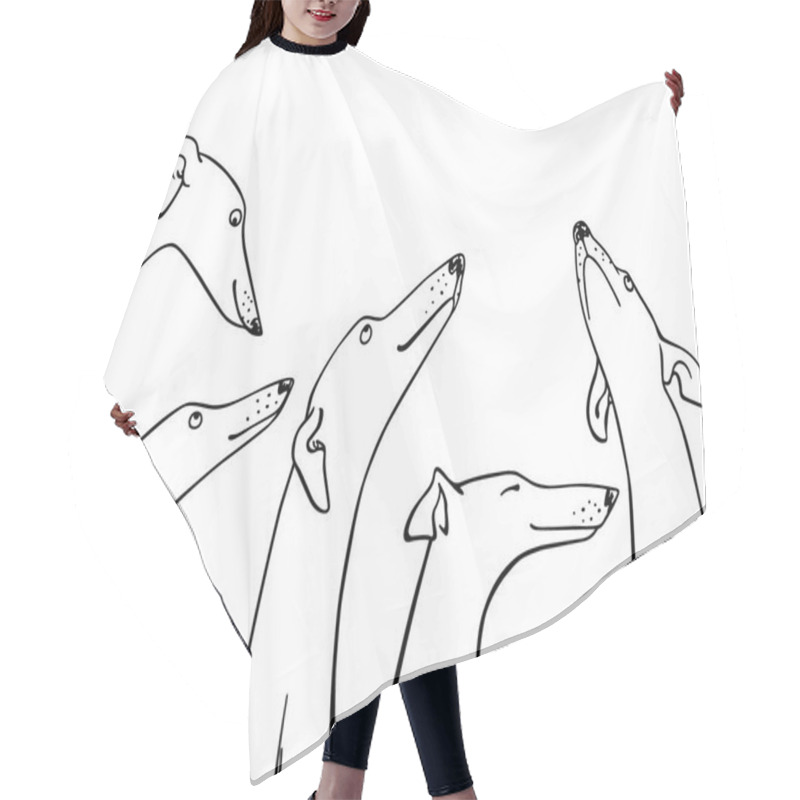 Personality  Hand Drawn Greyhounds Hair Cutting Cape