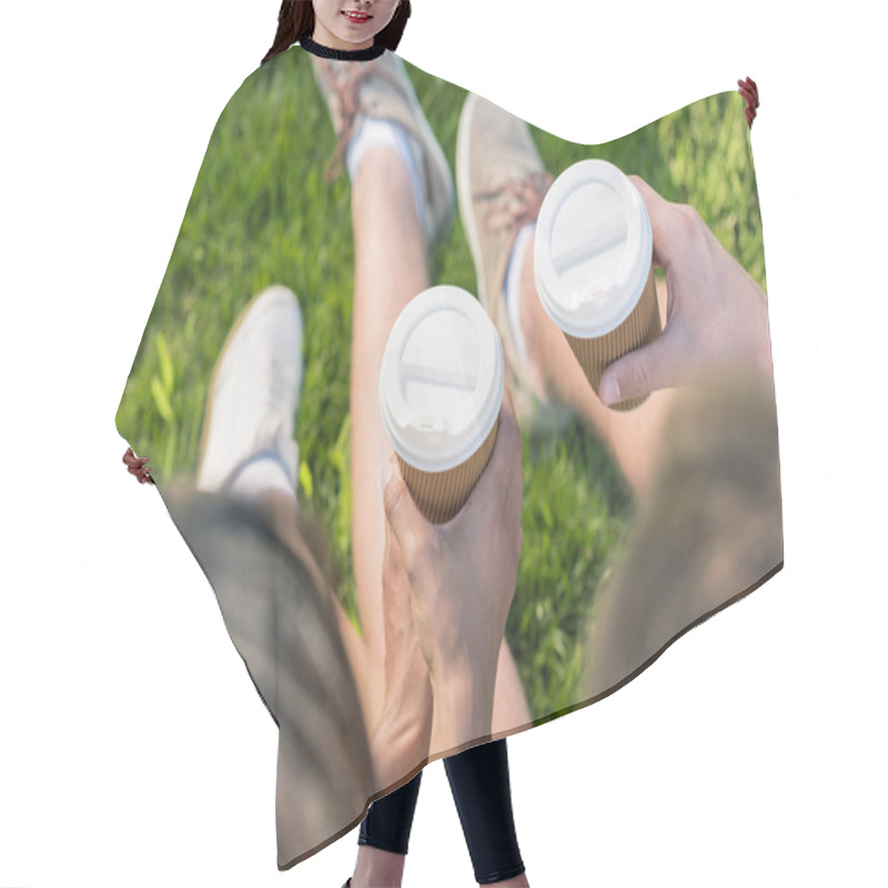 Personality  Couple With Coffee To Go Hair Cutting Cape