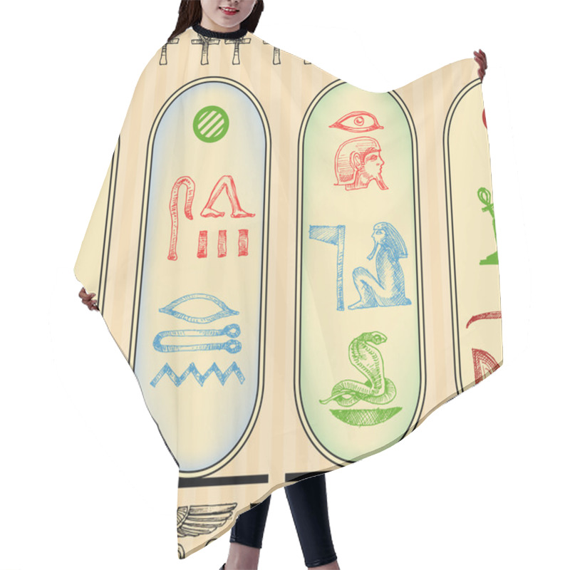 Personality  Egyptian Hieroglyphics Seamless Pattern Hair Cutting Cape