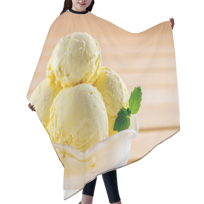 Personality  Ice Cream Made From Fresh And Delicious Milk Hair Cutting Cape