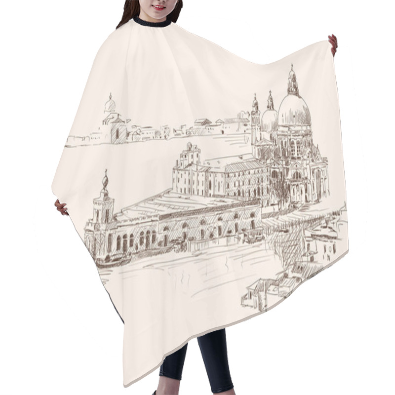 Personality  Venetian Landscape With A Boat. Hair Cutting Cape