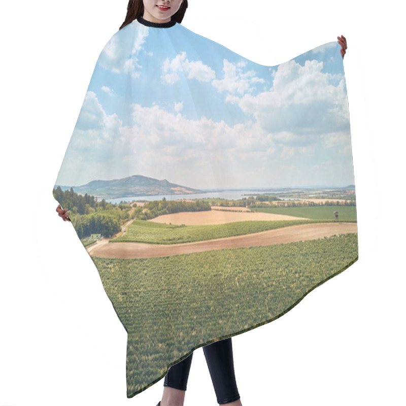 Personality  Aerial View Of Agricultural Fields And Sky With Clouds, Czech Republic Hair Cutting Cape