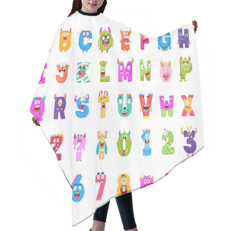 Personality  Alphabets And Numbers Monster Flat Icons Hair Cutting Cape