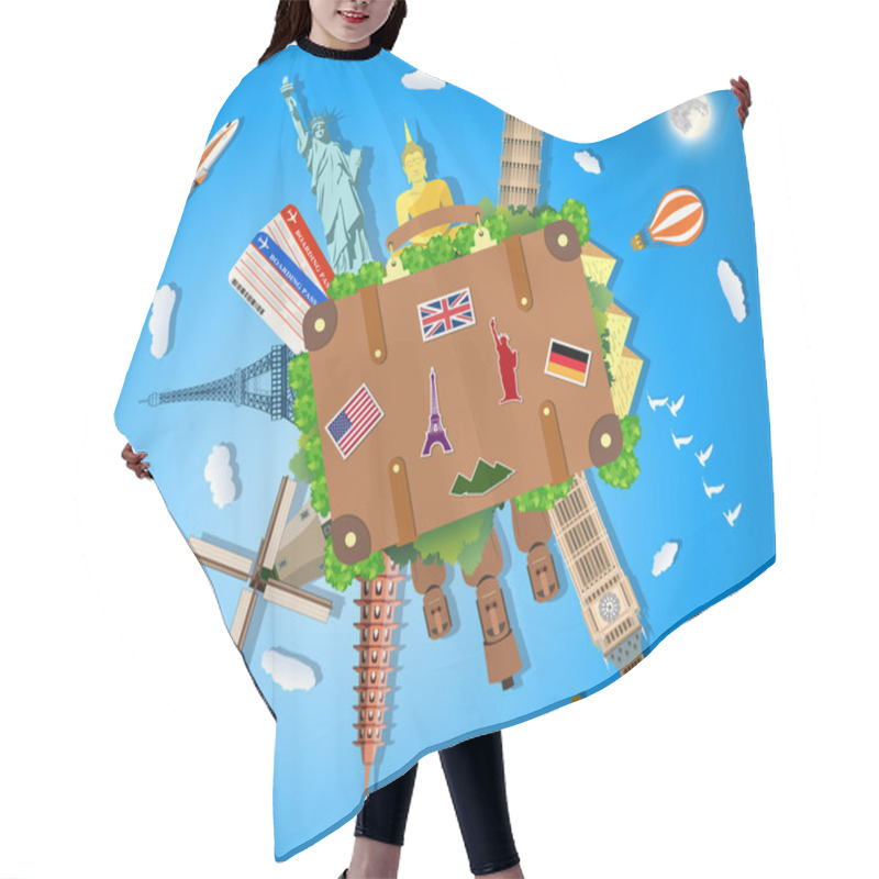 Personality  Travel And Vacations Concept Hair Cutting Cape