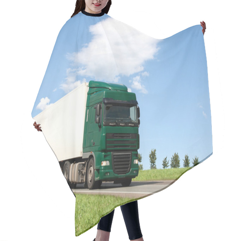 Personality  Truck Driving In The Countryside Hair Cutting Cape