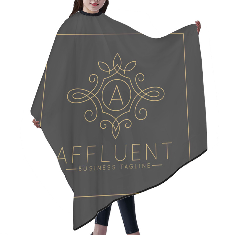 Personality  Luxurious Letter A Logo With Classic Line Art Ornament Style  Hair Cutting Cape