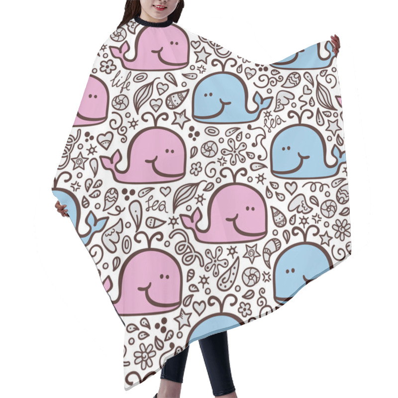 Personality  Love Doodle Whales Pattern . Hair Cutting Cape