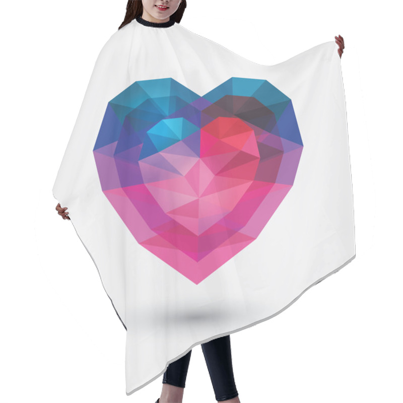 Personality  Crystal Heart Icon. Glass Love Symbol. Hair Cutting Cape