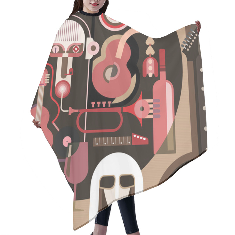 Personality  Abstract Music - Vector Illustration Hair Cutting Cape