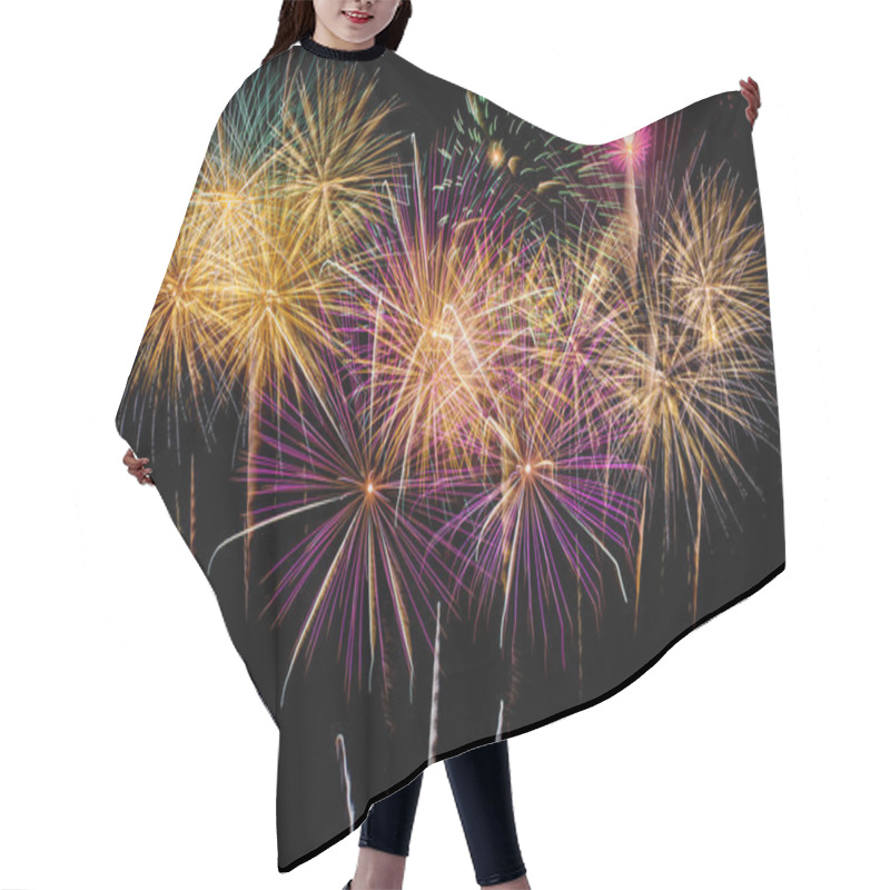 Personality  Fireworks Celebration At Night On  New Year And Copy Space Hair Cutting Cape