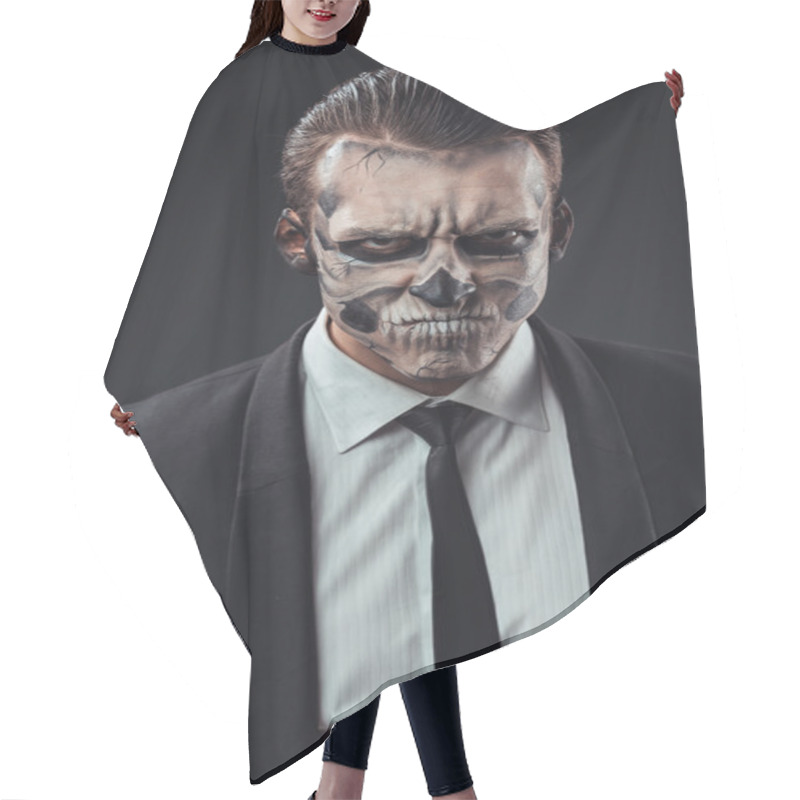 Personality  Portrait Evil  Businessman Makeup Skeleton Hair Cutting Cape