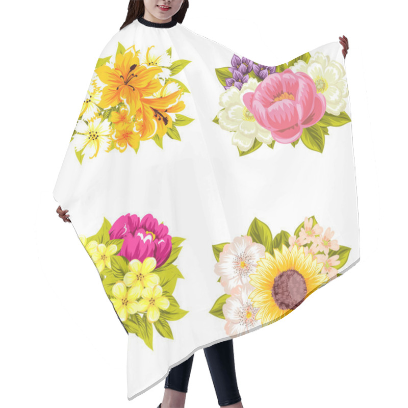 Personality  Flower Bouquets Set Hair Cutting Cape