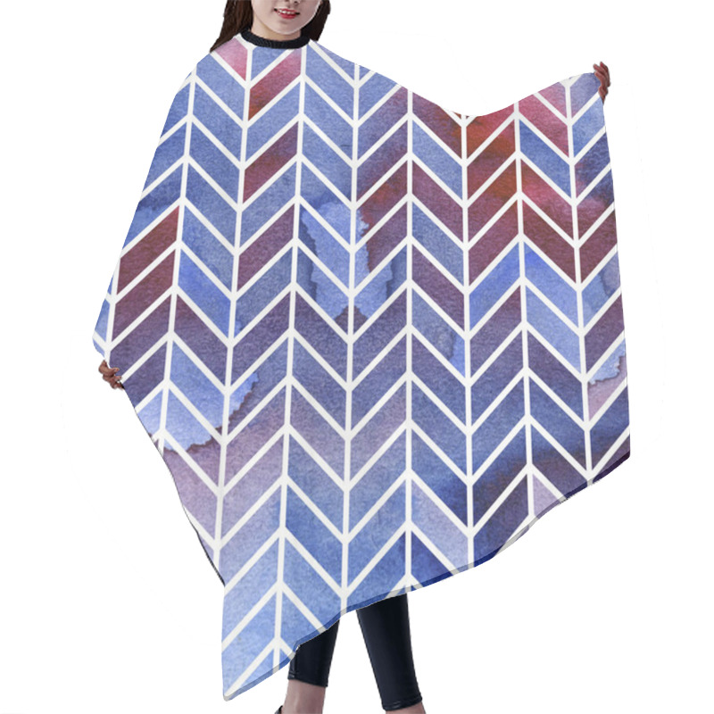 Personality  Seamless Watercolour 60s Retro Ribs Pattern Hair Cutting Cape