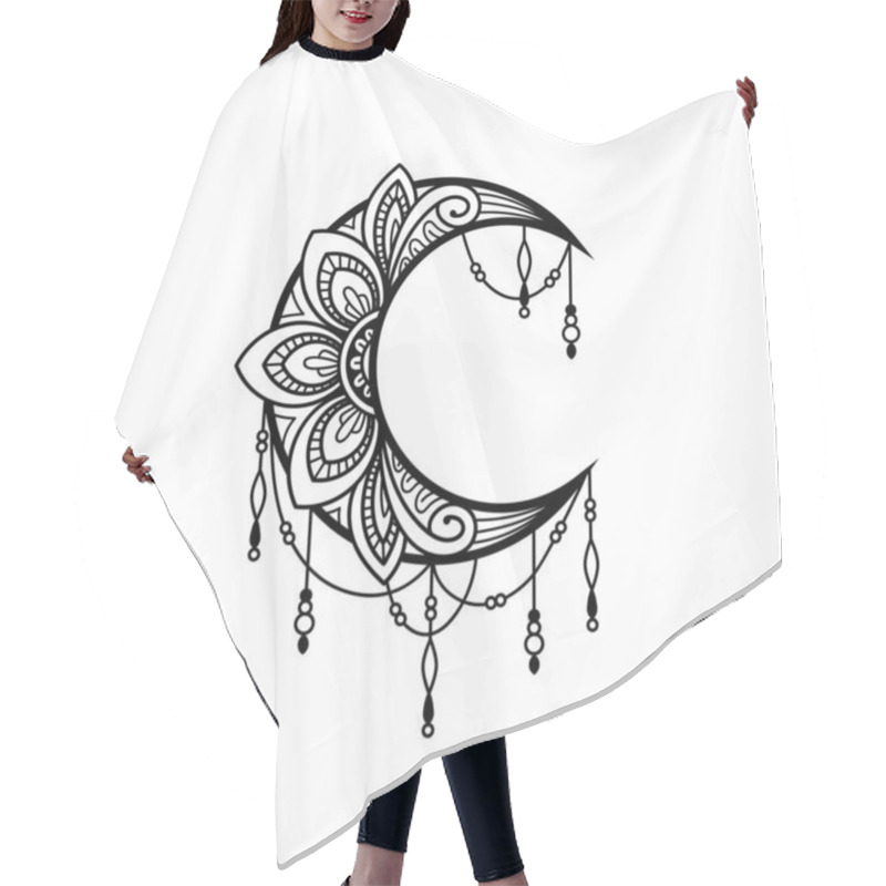 Personality  Crescent Moon Mandala Style, Moon Decoration Element Collection Hair Cutting Cape