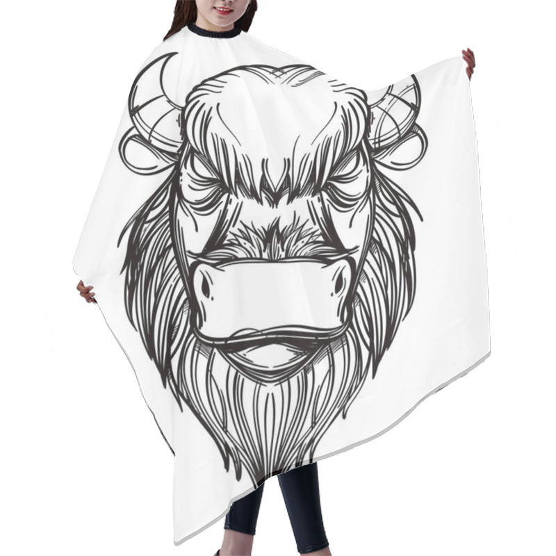 Personality  Buffalo Or Bull Head Outline Icon Hair Cutting Cape