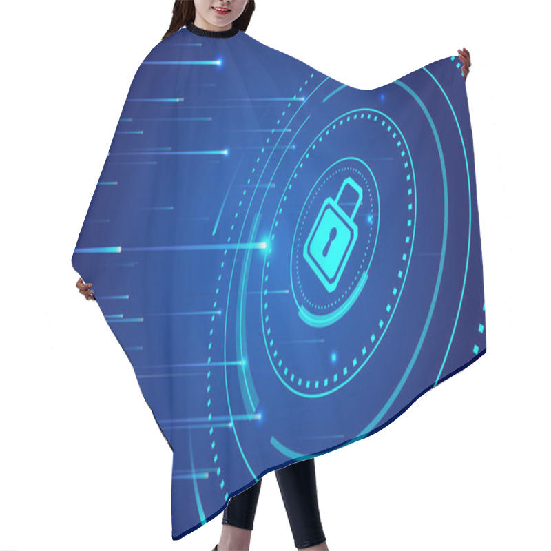 Personality  Network Security And Privacy Concept Lock Icon Hair Cutting Cape