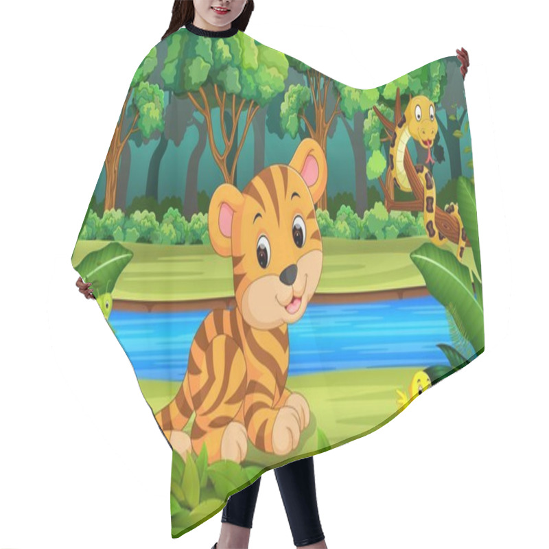 Personality  Tiger In The Forest Hair Cutting Cape