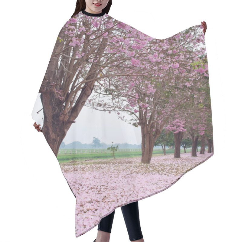 Personality  Pink Trumpet Tree Hair Cutting Cape