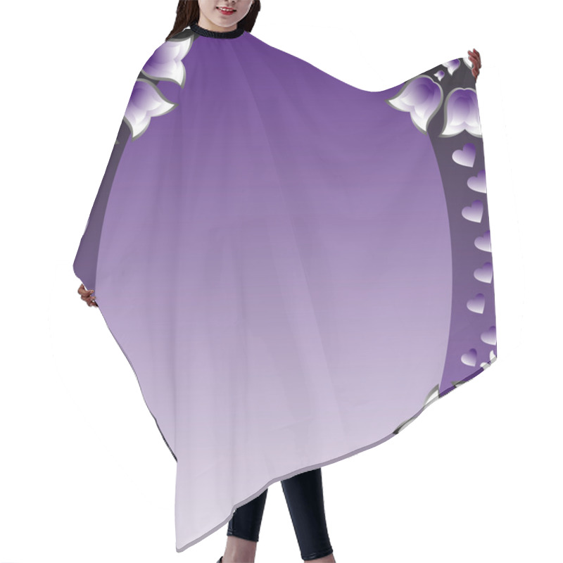 Personality  Vector Decorative Purple Background With Hair Cutting Cape