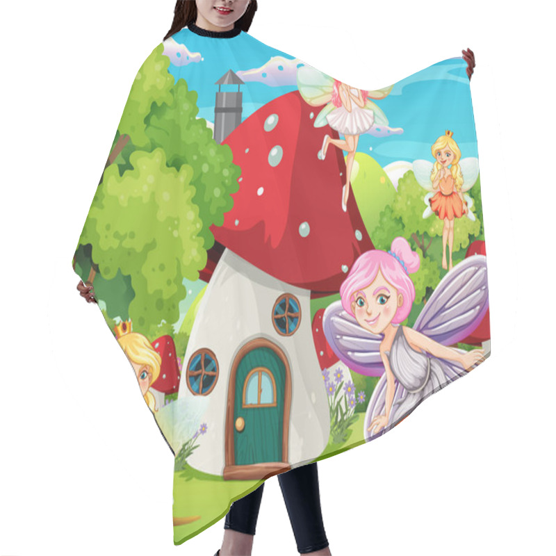 Personality  Fairies At Fantasy Land Illustration Hair Cutting Cape