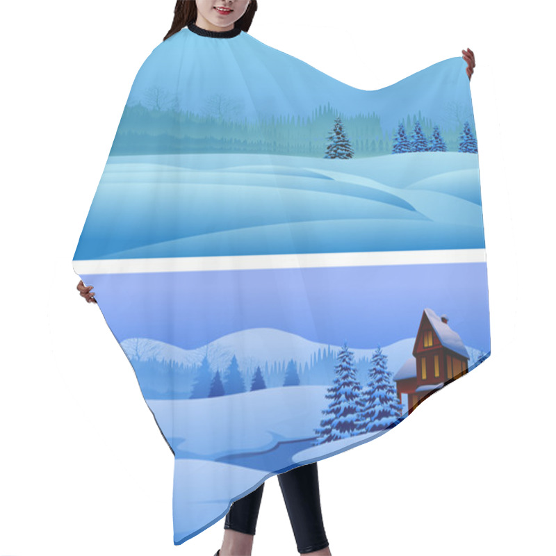 Personality  Beautiful Winter Landscapes Hair Cutting Cape