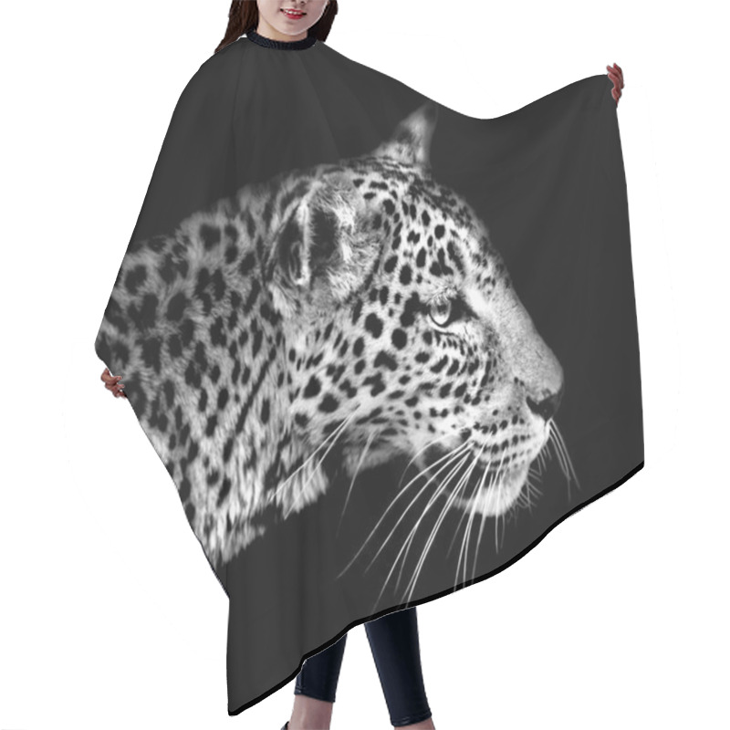 Personality  Leopard In Black And White Hair Cutting Cape