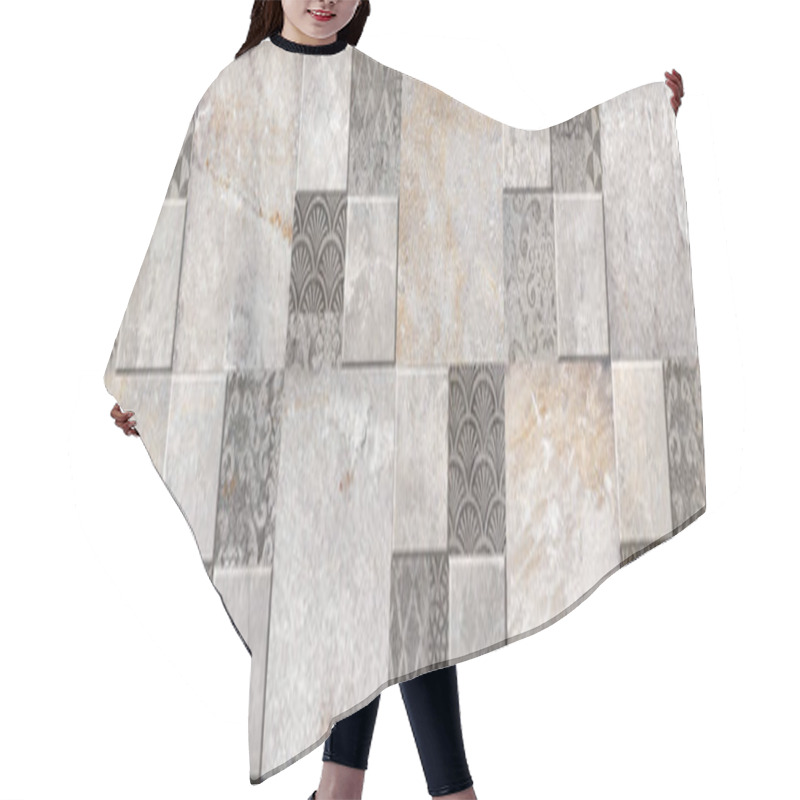 Personality  Decorative Stone Mosaic Background, Ceramic Tile Surface Hair Cutting Cape