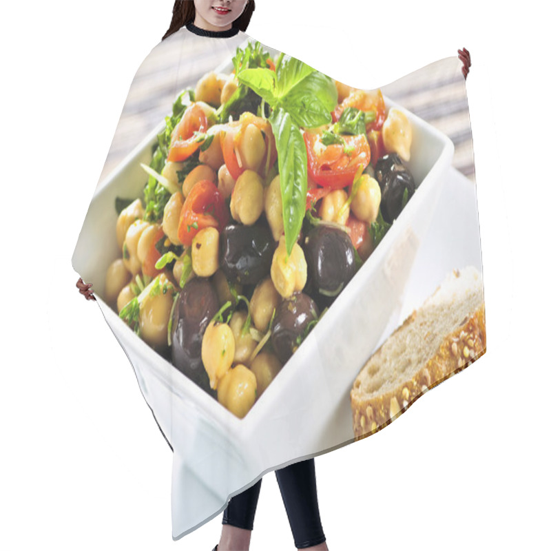 Personality  Vegetarian Meal Of Chickpea Or Garbanzo Beans Salad Hair Cutting Cape