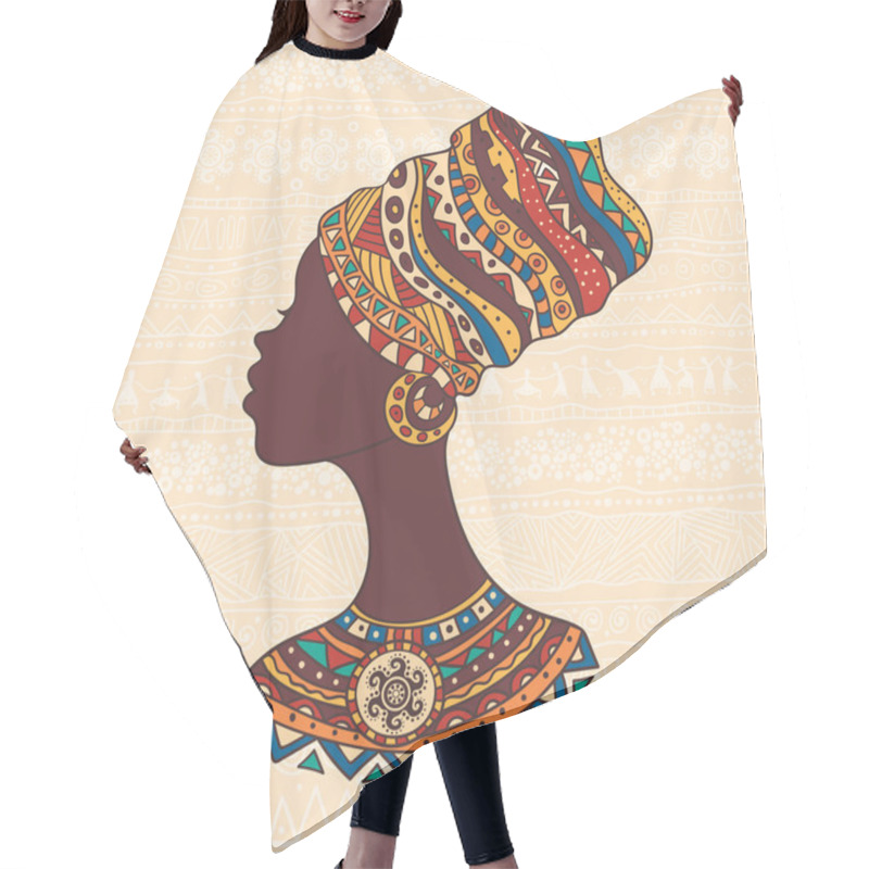 Personality  African Woman In A Turban Head Hair Cutting Cape