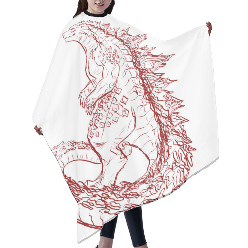 Personality  Godzilla T Shirt Design, Abstract Background For Design, Business Hair Cutting Cape