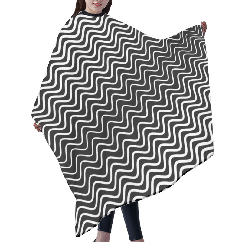 Personality  Wavy Zigzag Lines Pattern Hair Cutting Cape