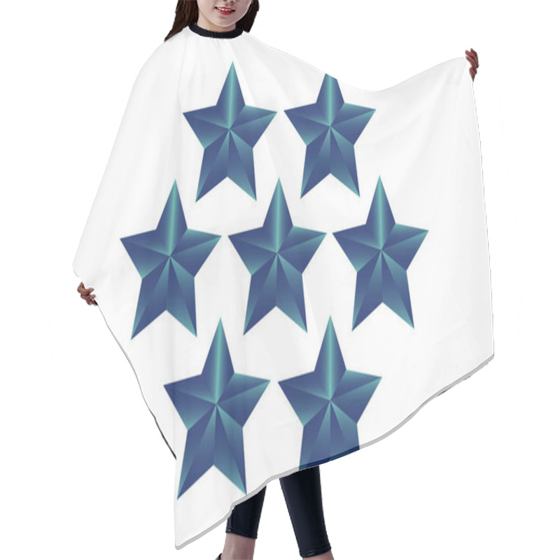 Personality  Blue Stars Cluster Icon For Celestial, Space-themed, Patriotic, And Abstract Designs Hair Cutting Cape