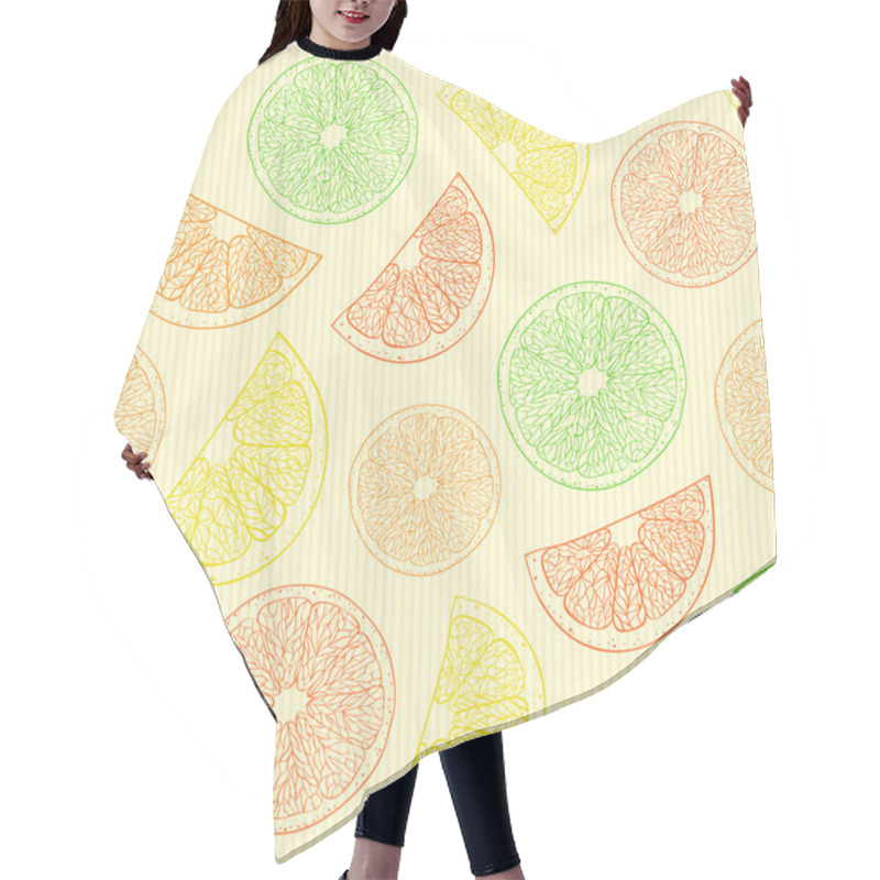 Personality  Seamless Pattern With Abstract Oranges Hair Cutting Cape