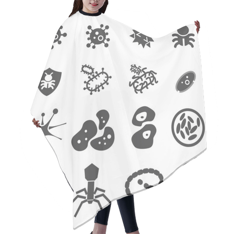 Personality  Virus Icon Set Hair Cutting Cape