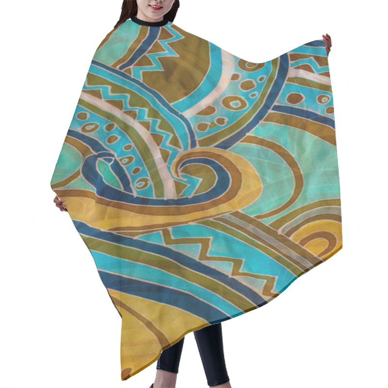 Personality  Beautiful Batik Pattern Hair Cutting Cape