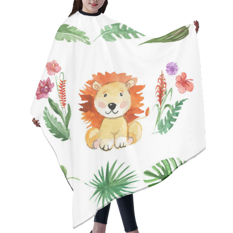 Personality  Cute Lion Animal For Kindergarten, Nursery, Children Clothing, Baby Pattern Hair Cutting Cape