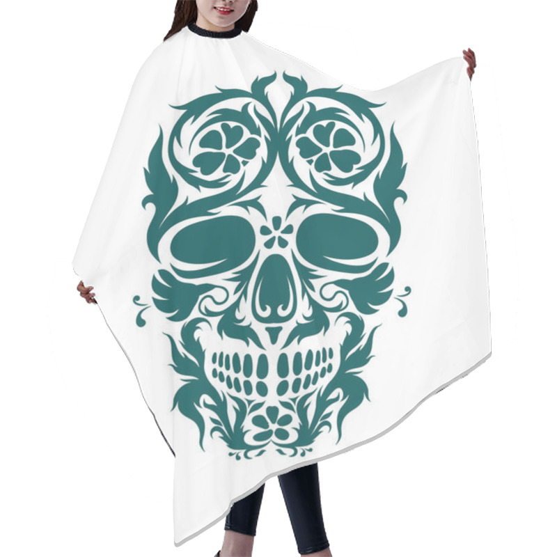 Personality  Ornamental Art Of A Skull Hair Cutting Cape