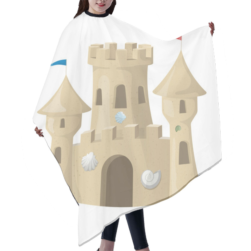 Personality  Sand Castle. Vector Illustration Hair Cutting Cape