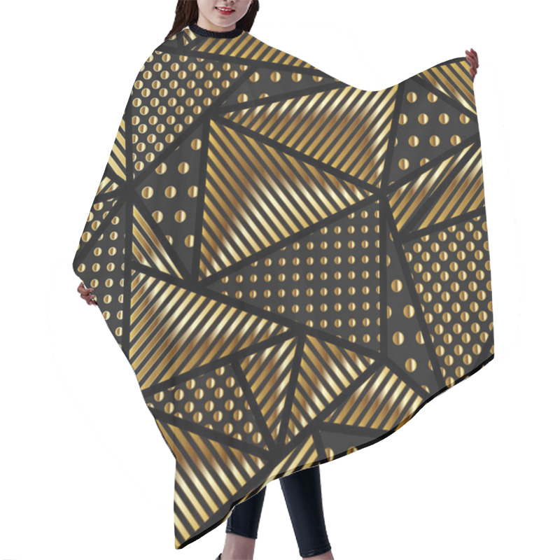 Personality  Gold Triangle Vector Pattern. Hair Cutting Cape