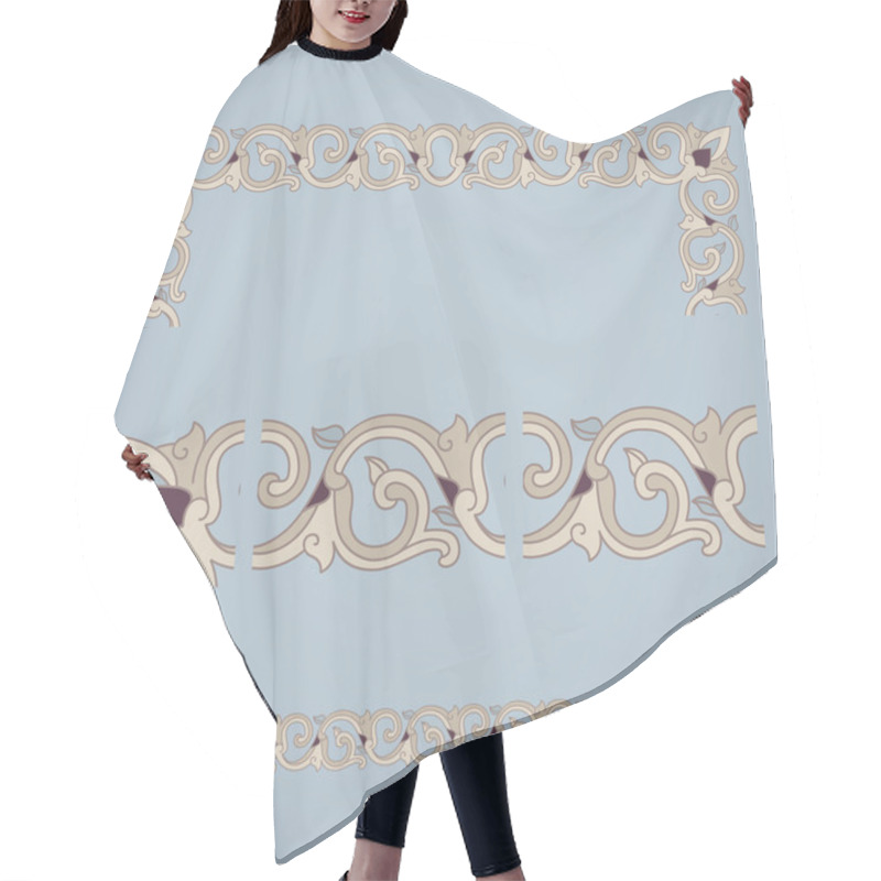 Personality  Seamless Tiling Border, Frame And Corner. Hair Cutting Cape