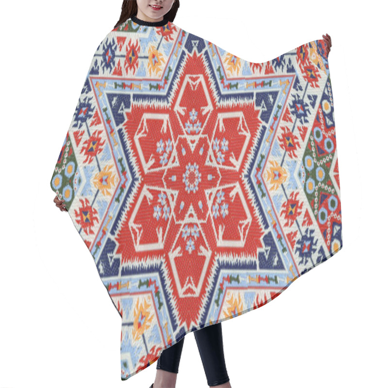 Personality  Ethnic Authentic Carpet Kaleidoscope Hair Cutting Cape