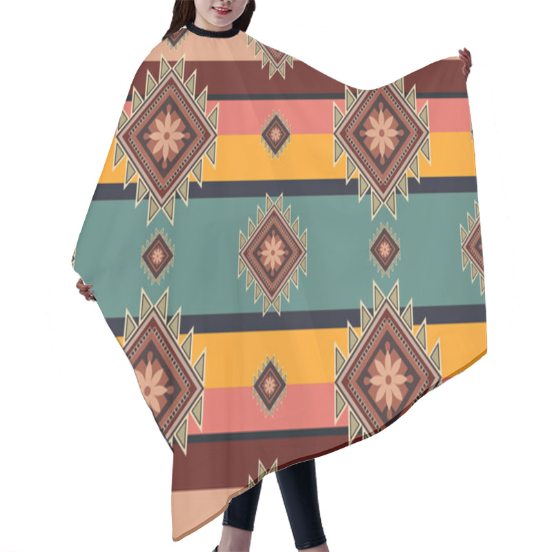 Personality  Navajo Tribal Vector Seamless Pattern. Native American Ornament. Ethnic South Western Decor Style. Boho Geometric Ornament. Vector Seamless Pattern. Mexican Blanket, Rug. Woven Carpet Illustration. Hair Cutting Cape