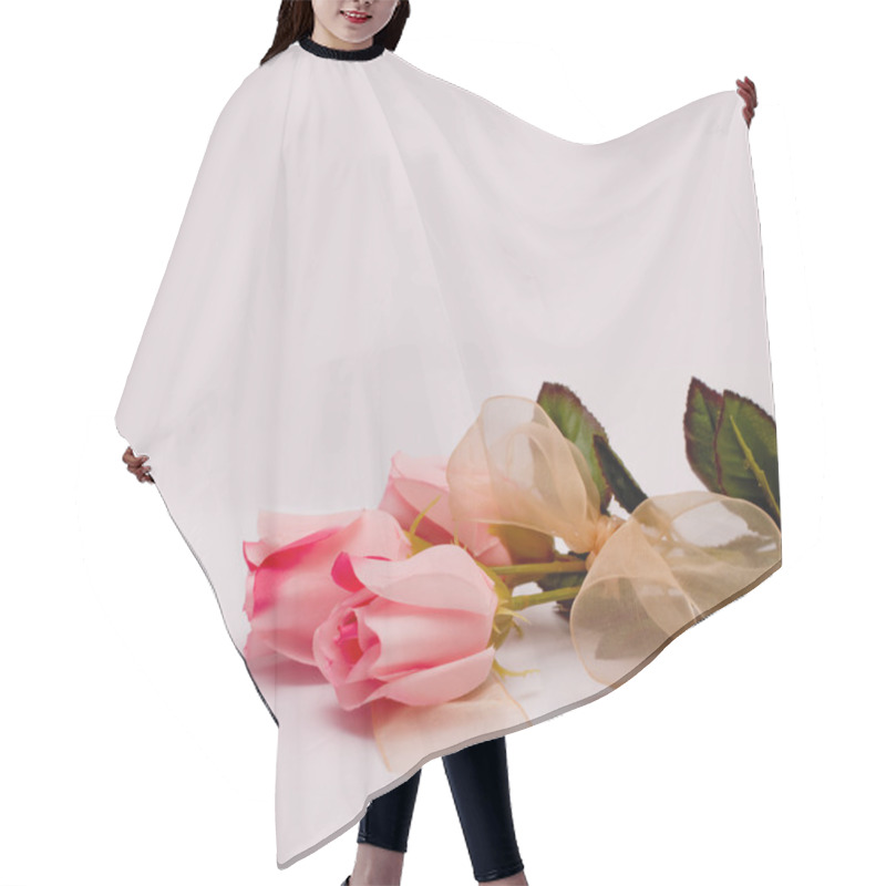 Personality  Background In Soft Pink Roses Hair Cutting Cape