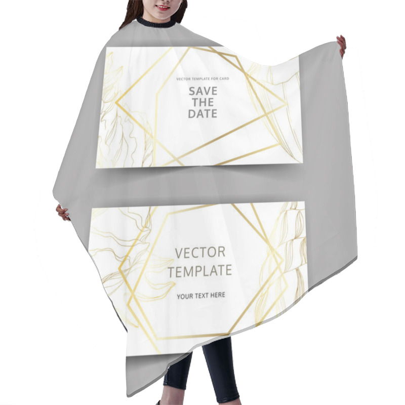 Personality  Vector Summer Beach Seashell Tropical Elements. Golden Engraved  Hair Cutting Cape