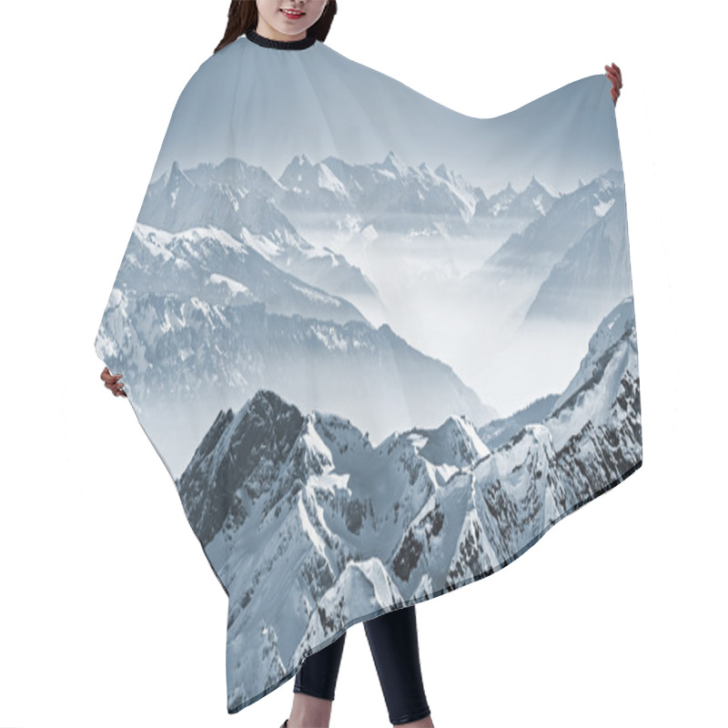 Personality  Snowy Mountains In The Swiss Alps Hair Cutting Cape