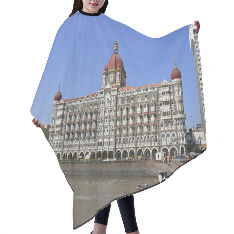 Personality  MUMBAI, INDIA - February 7, 2019: A View Of The Taj Palace Hotel In Front Of The Promenade In Mumbai, India. Hair Cutting Cape