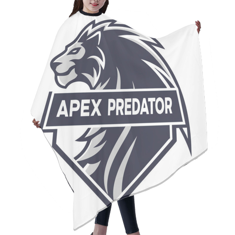 Personality  Apex Predator Logo Design Fierce Lion Emblem With Bold Typography Hair Cutting Cape