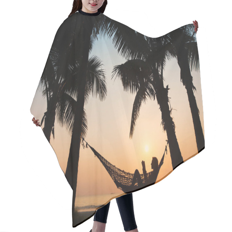 Personality  Sunset In Hammock On The Beach Hair Cutting Cape