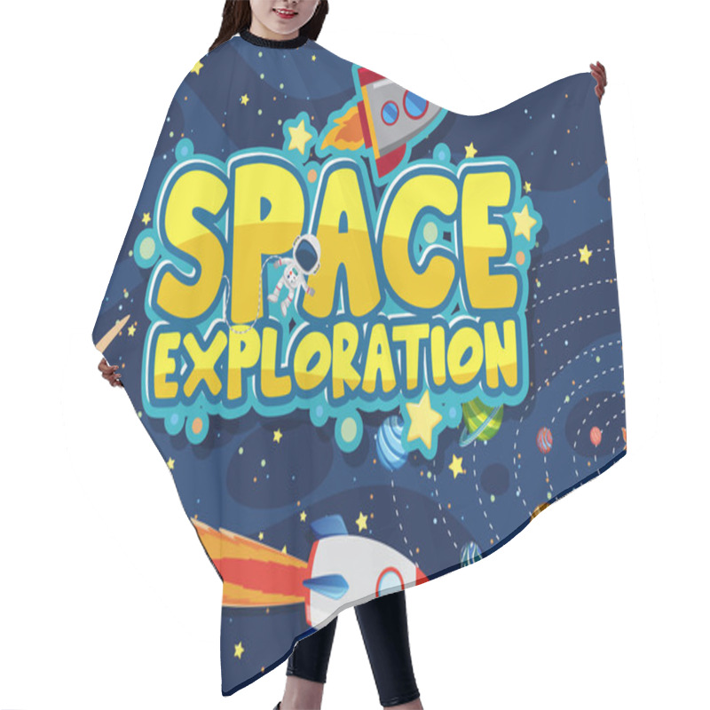 Personality  Background Design With Space Exploration Theme Illustration Hair Cutting Cape