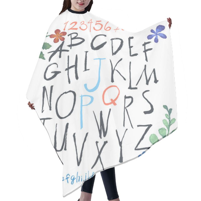 Personality  Alphabet And Numbers Hand Drawn Hair Cutting Cape